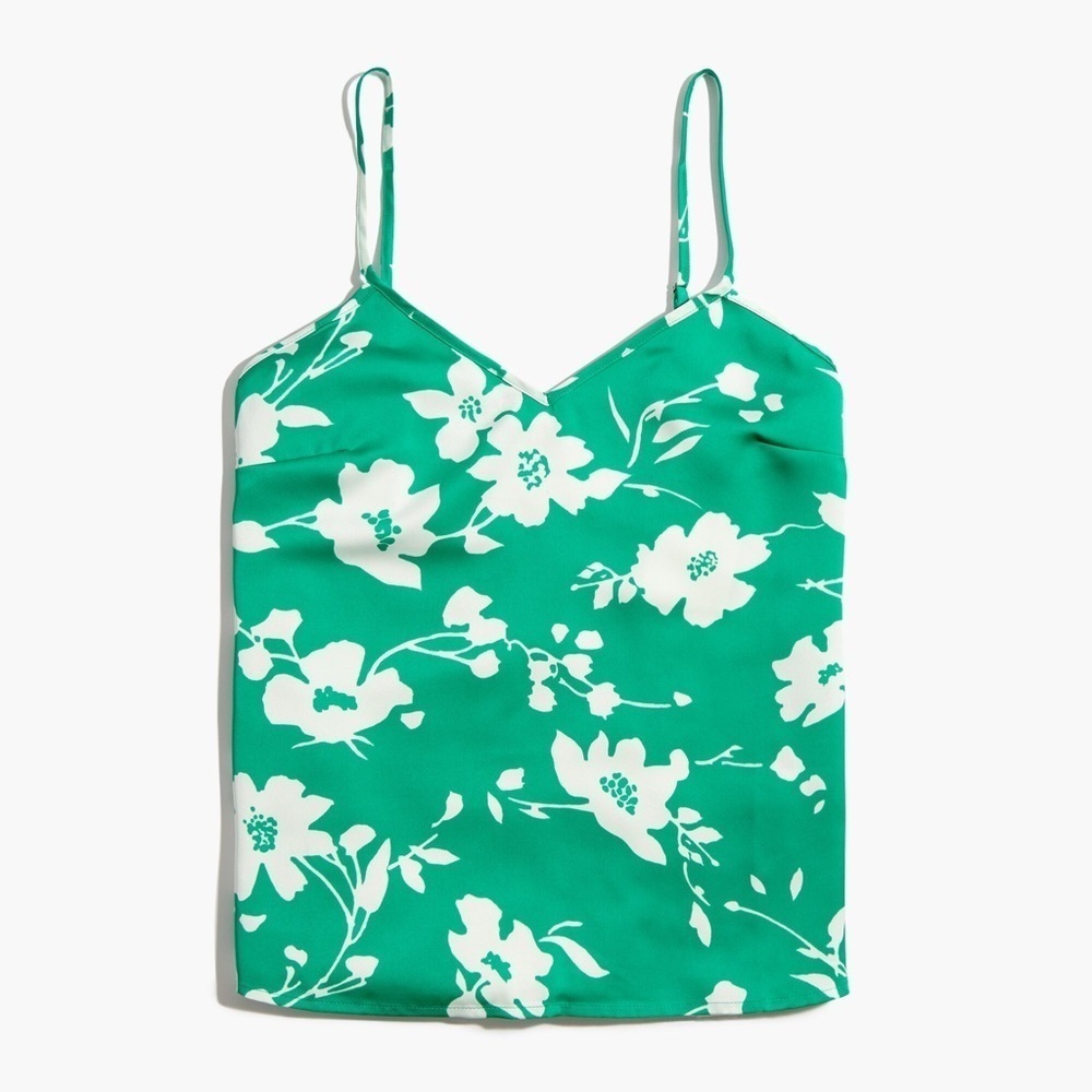 J. Crew • Floral Green Camisole Tank Top